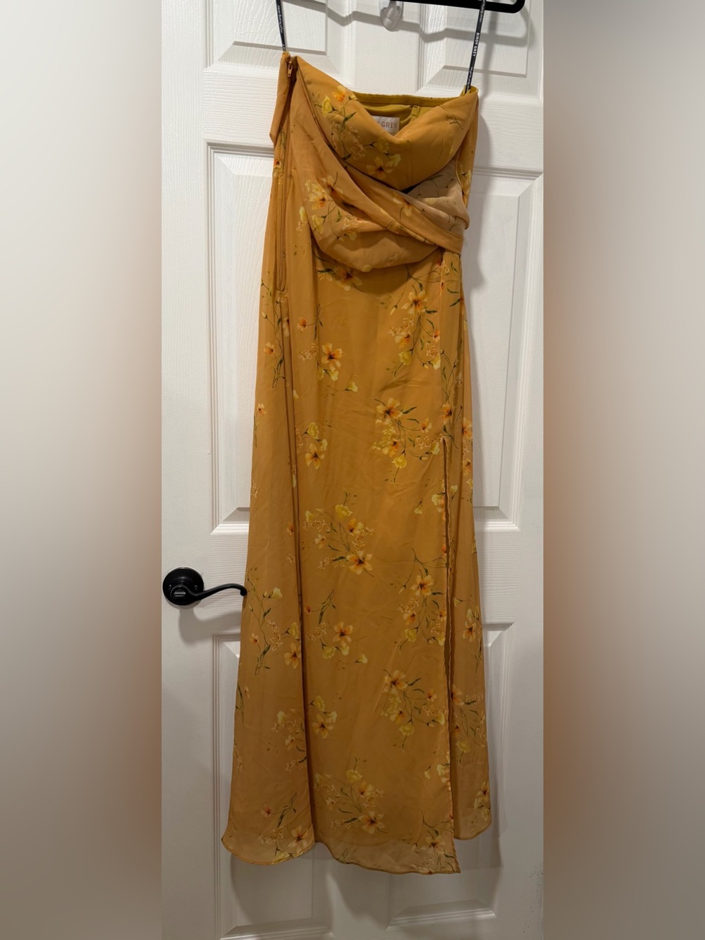 Birdy Grey Mira Convertible Maxi Dress Sz 8 In Marigold Le Fleur High Side Slit